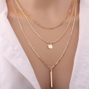 50% off with purchase Gold 3 layer drop necklace